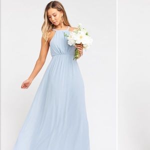 Show Me Your MuMu Amanda Maxi Dress in Steel Blue Chiffon - Bridesmaids